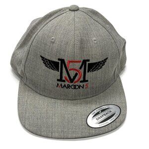 Maroon 5‎ Snapback Hat Cap Gray Yupoong M5 Five Rock Pop Band Music Wool Blend